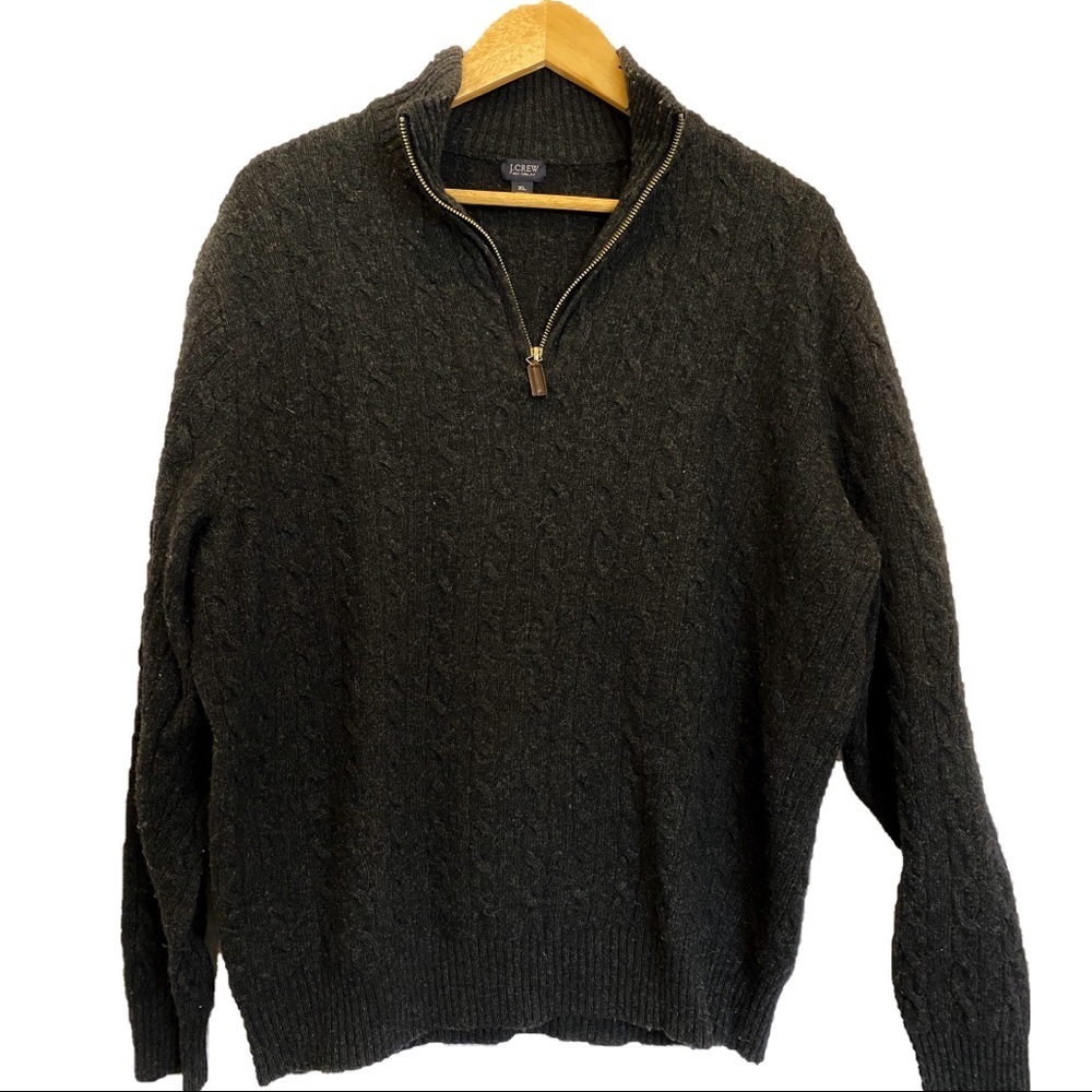 J. Crew cable knit 3/4 zip pullover sweater